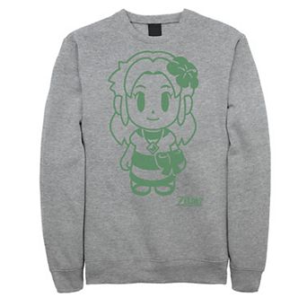 Men's Nintendo Legend Of Zelda Links Awakening Marin Outline Fleece