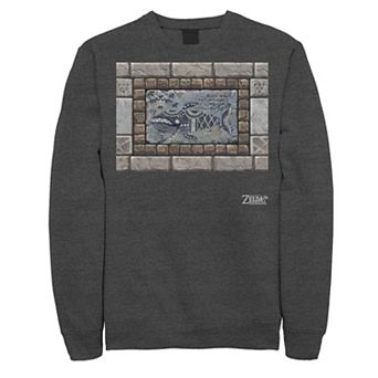 Men's Nintendo Legend Of Zelda Links Awakening Whale Stone Frame Portrait Fleece