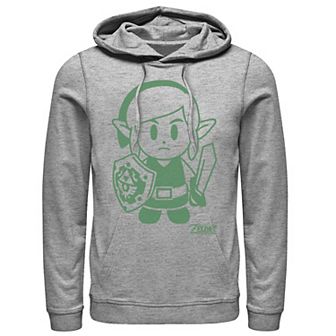 Men's Nintendo Legend Of Zelda Links Awakening Link Green Outline Graphic Hoodie
