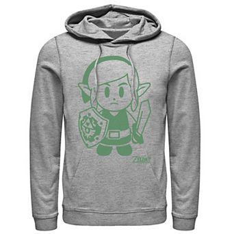 Men's Nintendo Legend Of Zelda Links Awakening Link Green Outline Graphic Hoodie
