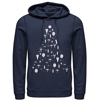 Men's Star Wars Ship Ornaments Top Christmas Tree Graphic Hoodie