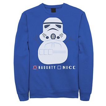 Men's Star Wars Storm Trooper Naughty Snowman Christmas Graphic Fleece Pullover