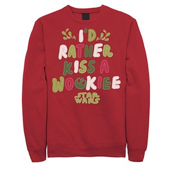 Men's Star Wars Rather Kiss A Wookie Christmas Graphic Fleece Pullover