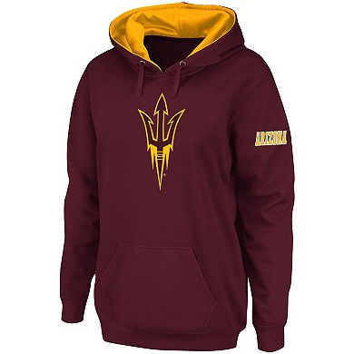 Women's Maroon Arizona State Sun Devils Team Big Logo Pullover Hoodie