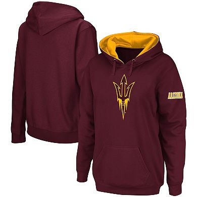 Women's Maroon Arizona State Sun Devils Team Big Logo Pullover Hoodie