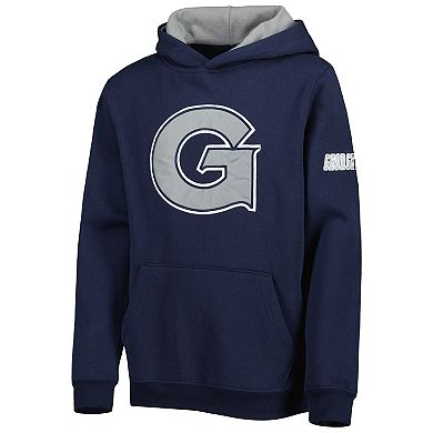 Youth Stadium Athletic Navy Georgetown Hoyas Big Logo Pullover Hoodie