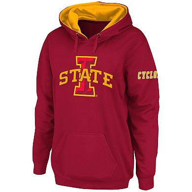 Women's Stadium Athletic Cardinal Iowa State Cyclones Big Logo Pullover Hoodie