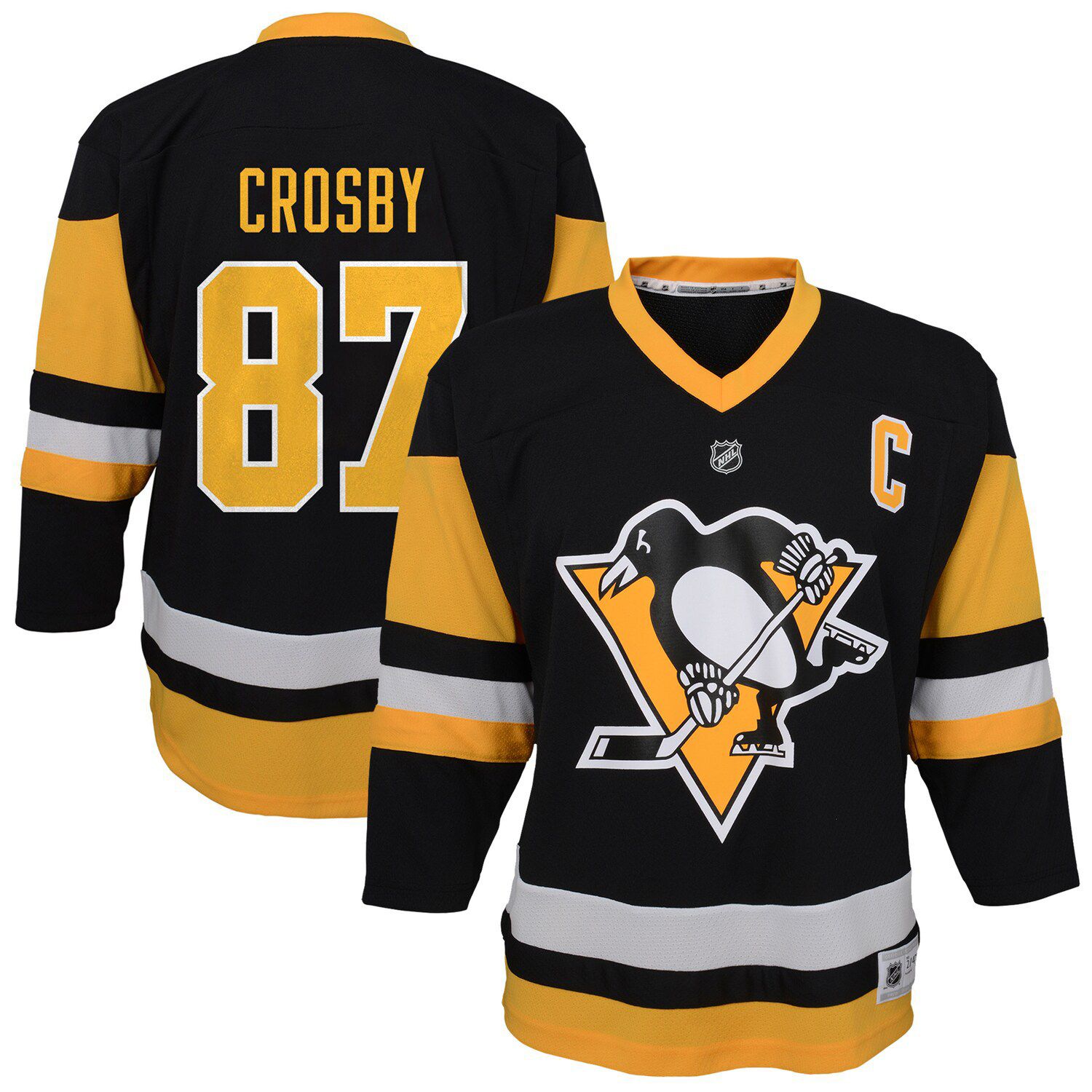 Adidas Men's Sidney Crosby White Pittsburgh Penguins Away Captain Patch Primegreen Authentic Pro Player Jersey - White
