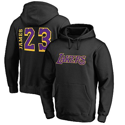Men s Fanatics Branded LeBron James Black Los Angeles Lakers Side Sweep Hoodie