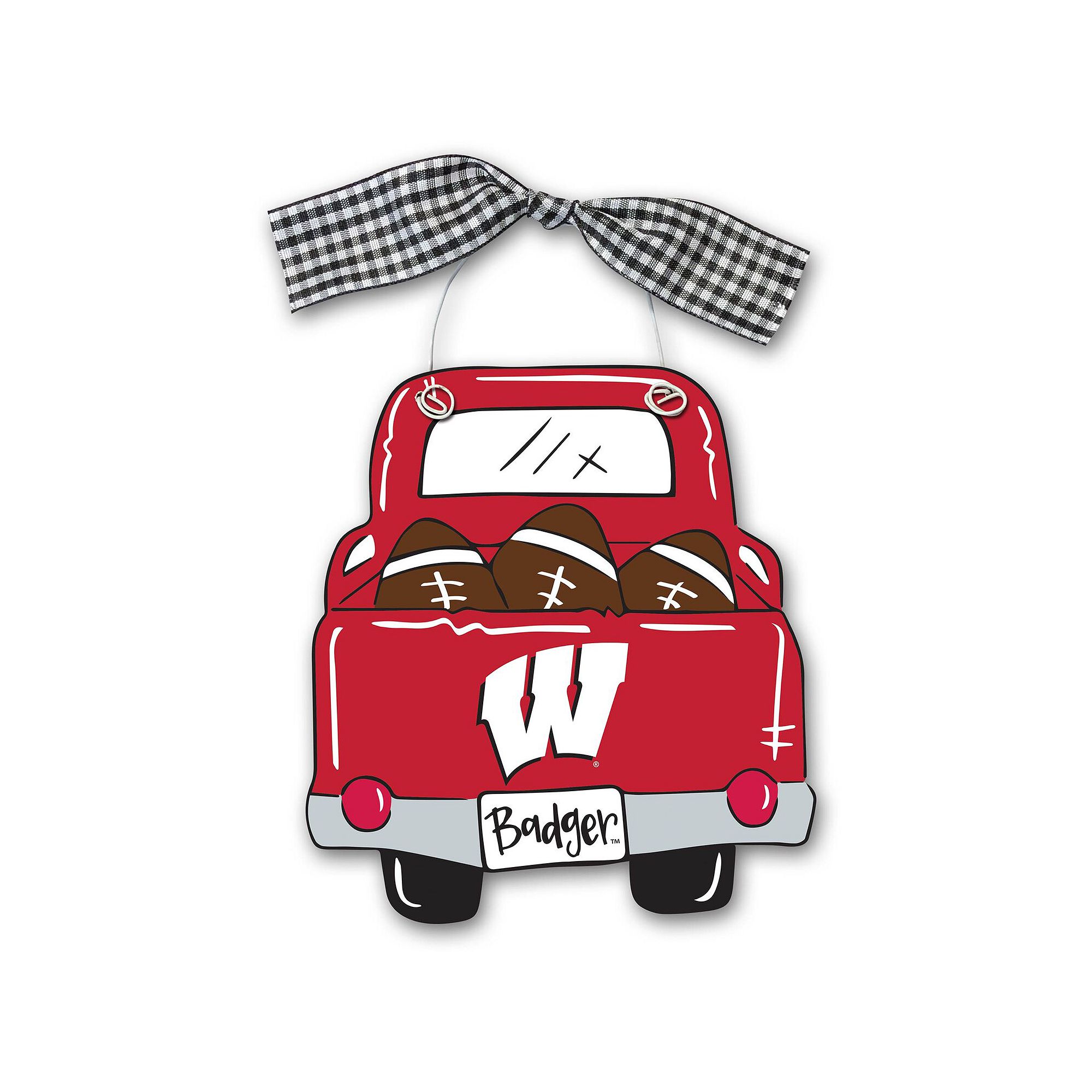 Wisconsin Badgers Wood Truck Ornament, Team