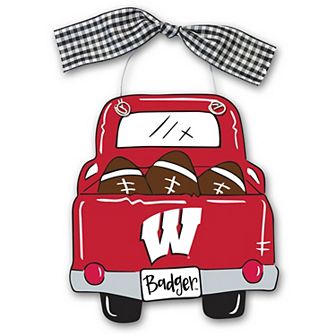 Wisconsin Badgers Wood Truck Ornament