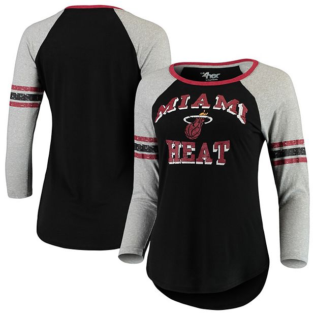 Women's G-III 4Her by Carl Banks Black/Heathered Gray Miami Heat The Court  Tri-Blend