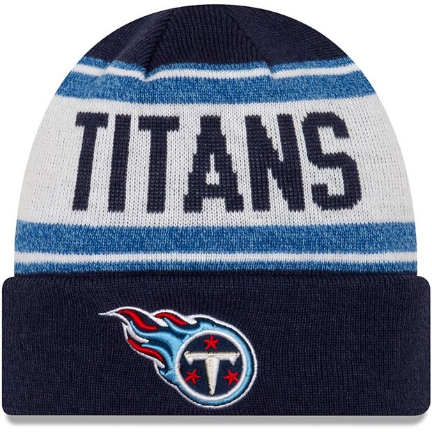 Youth New Era Navy/White Tennessee Titans Stated Cuffed Knit Hat