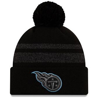 Men's New Era Black Tennessee Titans Dispatch Cuffed Knit Hat With Pom