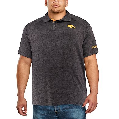 Men's Colosseum Black Iowa Hawkeyes Big & Tall Down Swing Polo