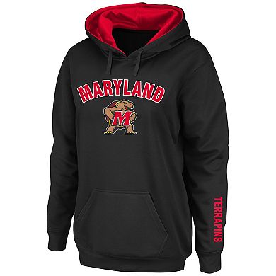 Women's Black Maryland Terrapins Arch & Logo 1 Pullover Hoodie