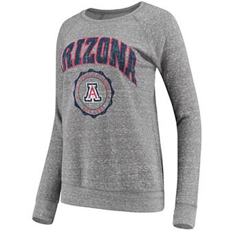 Women's Pressbox Heathered Gray Arizona Wildcats Edith Vintage Knobi Pullover Sweatshirt