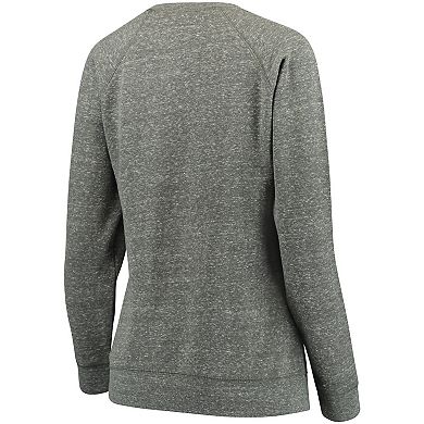 Women's Pressbox Heathered Gray Oklahoma Sooners Edith Vintage Knobi Pullover Sweatshirt