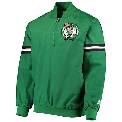 Men's Starter Boston Celtics Kelly Green The Jet II Crinkle Half-Zip Pullover Jacket