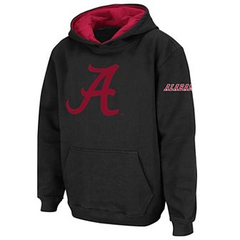 Youth Stadium Athletic Black Alabama Crimson Tide Big Logo Pullover Hoodie