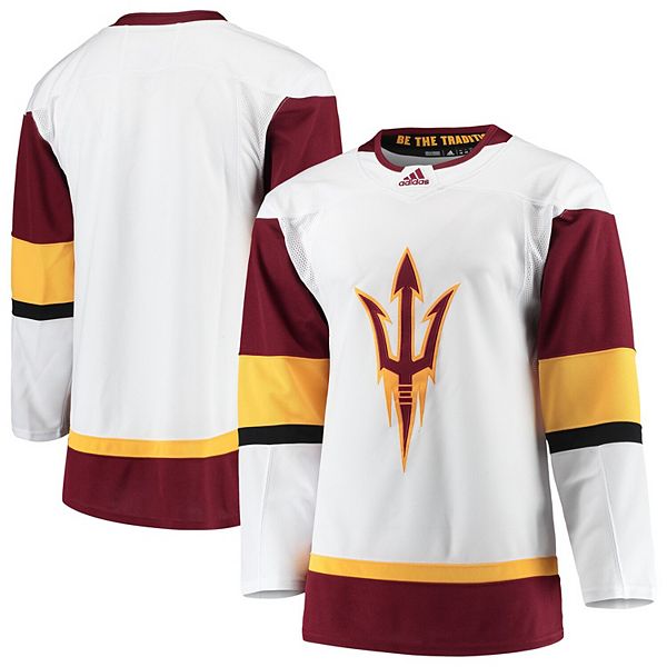 adidas Arizona State Sun Devils White Alternate Desert Inferno Hockey  Primegreen Jersey