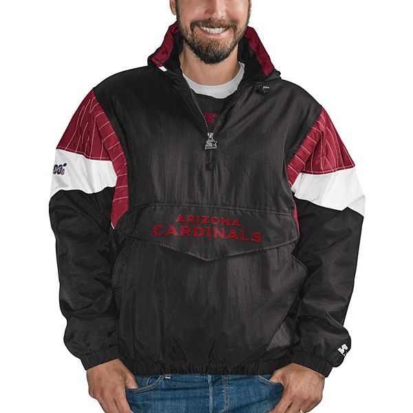 Men S Starter Black Arizona Cardinals Nfl 100 Quarter Zip Breakaway Jacket