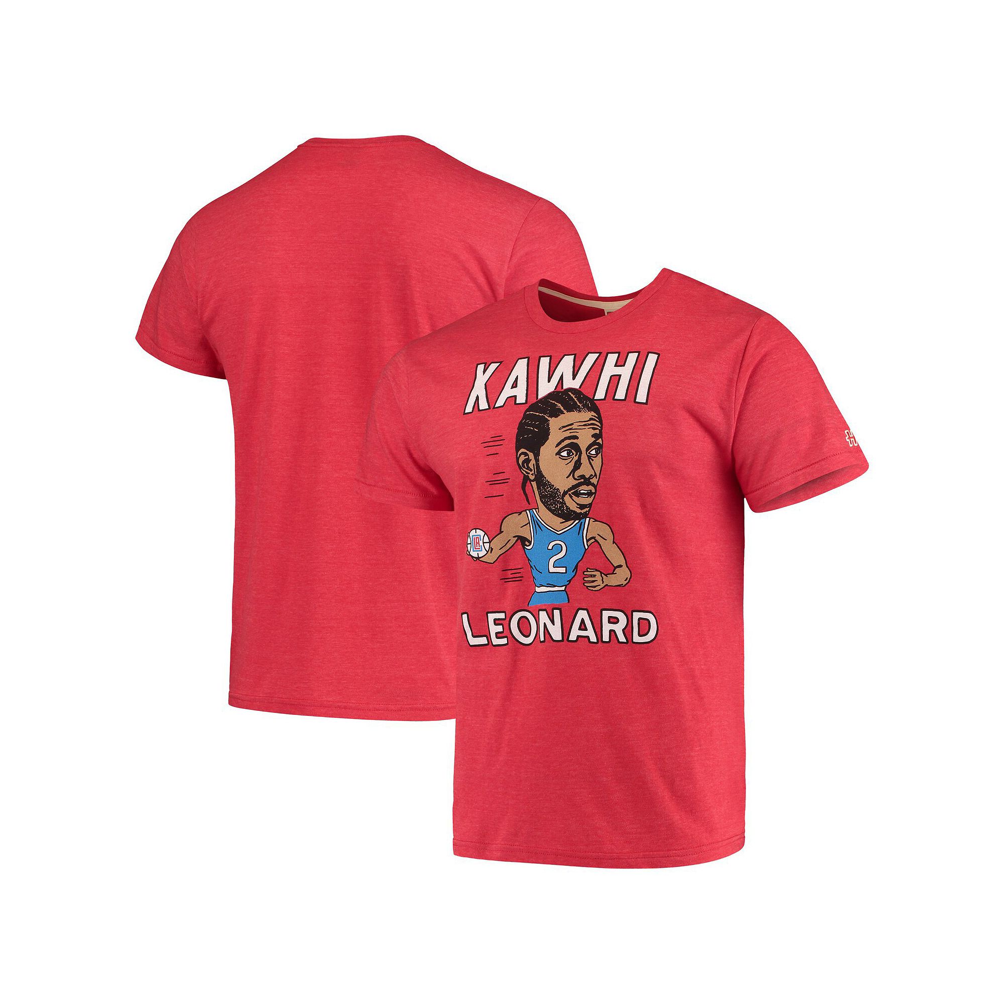 Mens Kawhi Leonard Red LA Clippers Caricature Tri-Blend T-Shirt, Size: Med