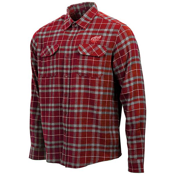 Philadelphia Eagles Antigua Stance Flannel Button-Up Long Sleeve Shirt -  Gray