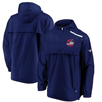 Men's Fanatics Branded Blue Winnipeg Jets Alternate Logo Rinkside Mock Full-Zip Jacket