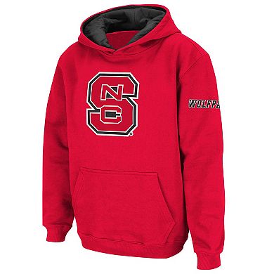 Youth Stadium Athletic Red NC State Wolfpack Big Logo Pullover Hoodie