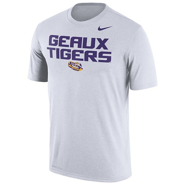 LSU Tigers Nike Dri-Fit Gray Short Sleeve T-Shirt Mens Sz Medium