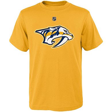 Youth Filip Forsberg Gold Nashville Predators Player Name & Number T-Shirt