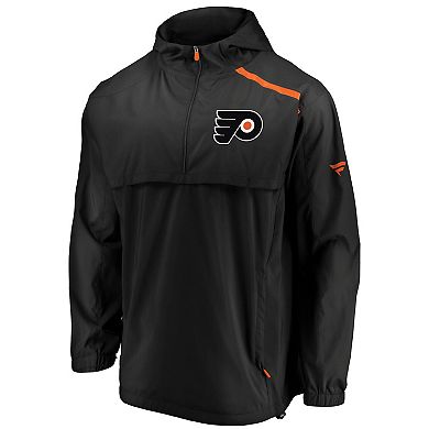 Men's Fanatics Branded Black Philadelphia Flyers Authentic Pro Rinkside Anorak 1/4-Zip Jacket