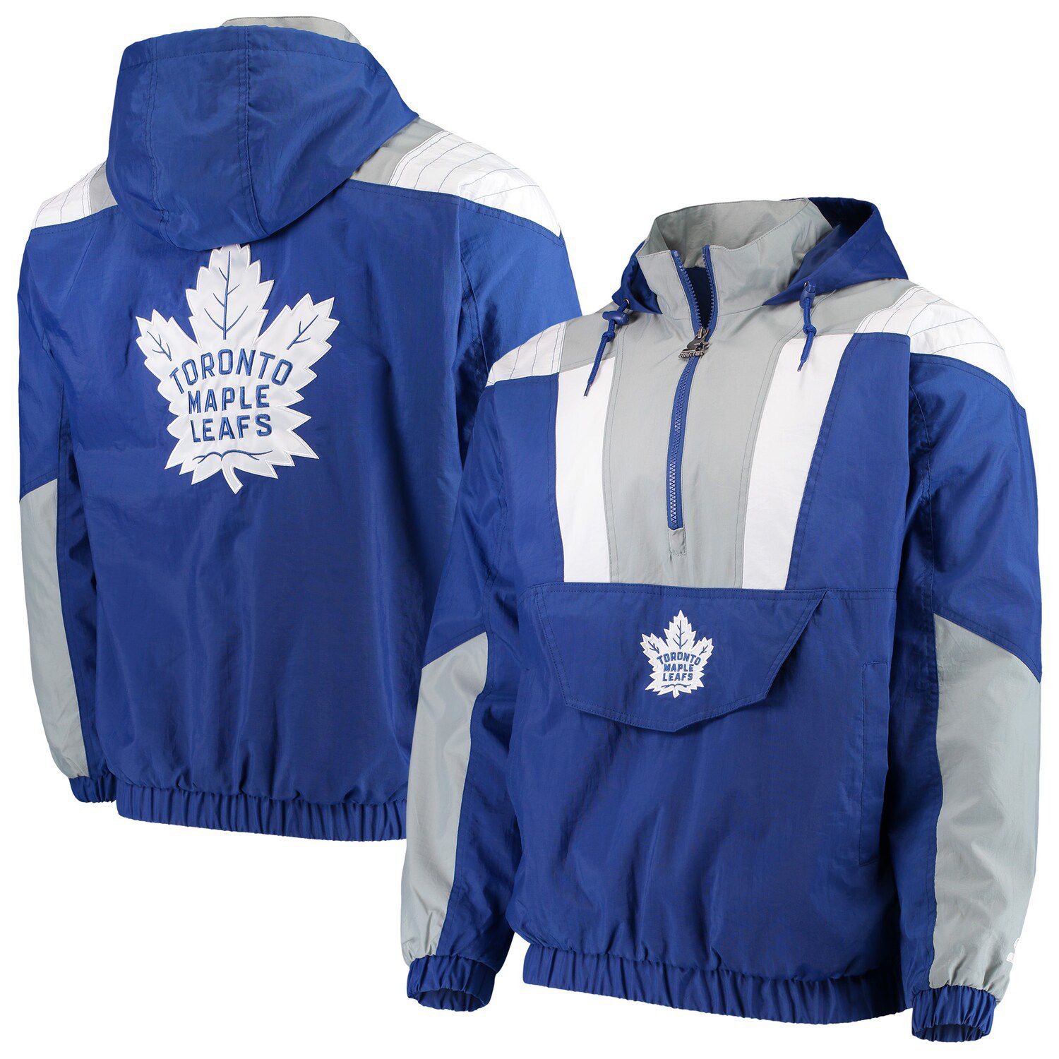 half blue jacket