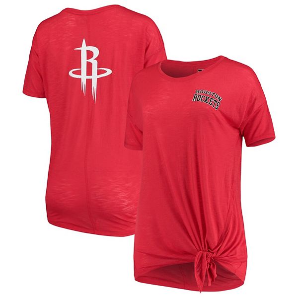 Women's New Era Red Houston Rockets Side-Tie Slub T-Shirt