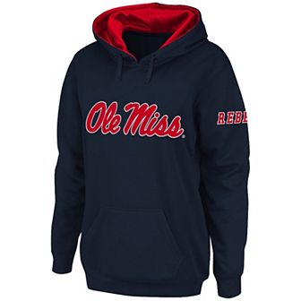 Women's Stadium Athletic Navy Ole Miss Rebels Big Logo Pullover Hoodie