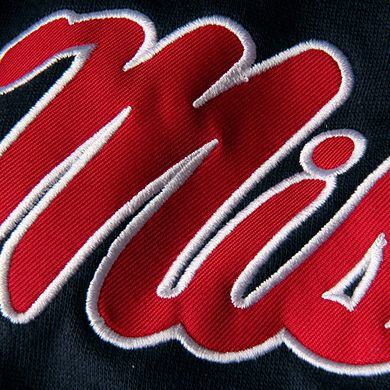 Women's Stadium Athletic Navy Ole Miss Rebels Big Logo Pullover Hoodie