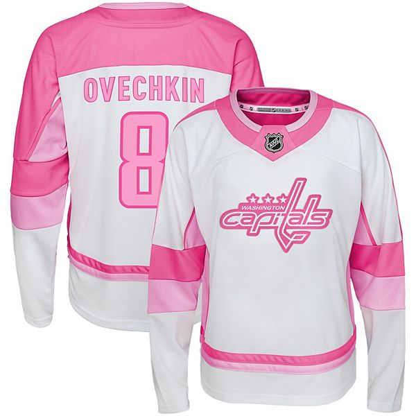 Authentic Youth Alex Ovechkin White Away Jersey - #8 Hockey Washington  Capitals Size Small/Medium