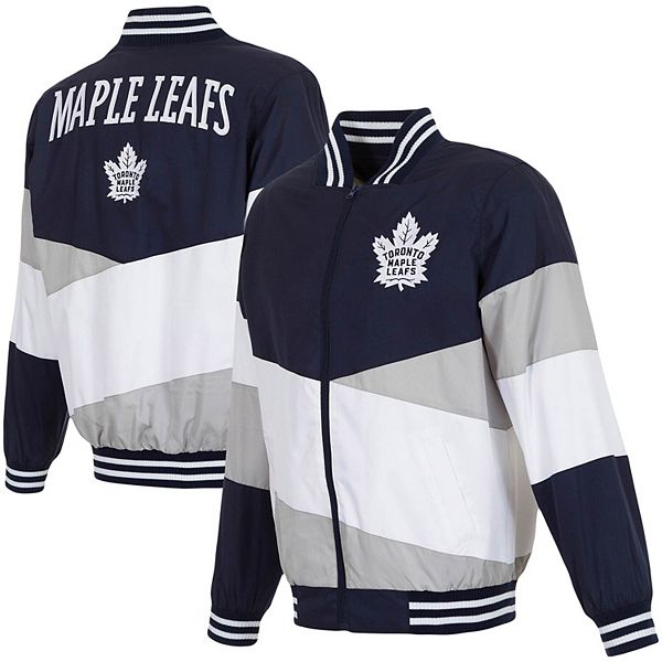 Men's JH Design Navy/Gray Toronto Maple Leafs Full-Zip Nylon Jacket
