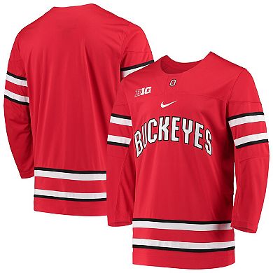 Men's Nike Scarlet Ohio State Buckeyes Replica Team Hockey Jersey
