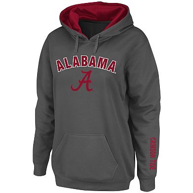 Women's Charcoal Alabama Crimson Tide Arch & Logo 1 Pullover Hoodie