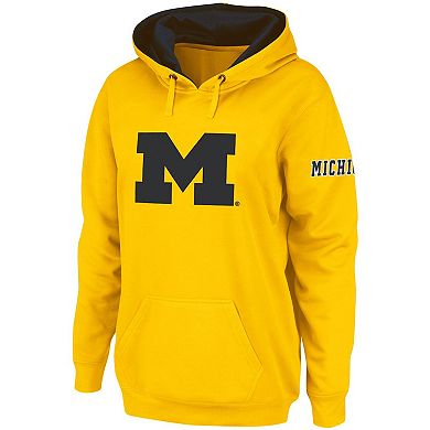 Women's Maize Michigan Wolverines Team Big Logo Pullover Hoodie