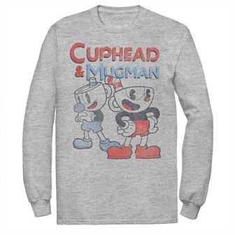 Men's Cuphead And Mugman Dynamic Duo Vintage Long Sleeve Graphic Tee