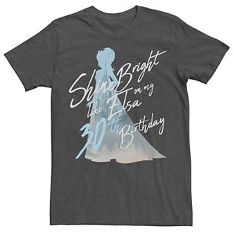 Disney's Frozen Men's Elsa Silhouette 30th Birthday Graphic Tee
