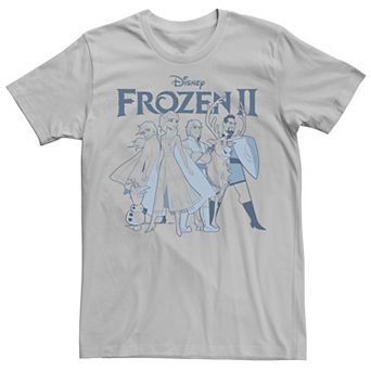 Disney's Frozen Men's 2 Group Shot Outline Logo Graphic Tee