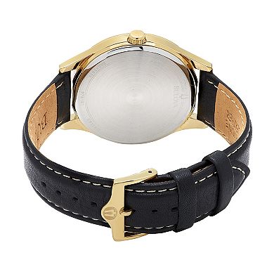 Bulova Men's Leather Strap Watch - 97B181