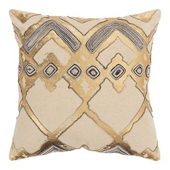 Rizzy Home Gigi Gold Tan Throw Pillow