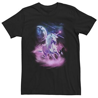 Men's Unicorn Space Run Poster Graphic Tee