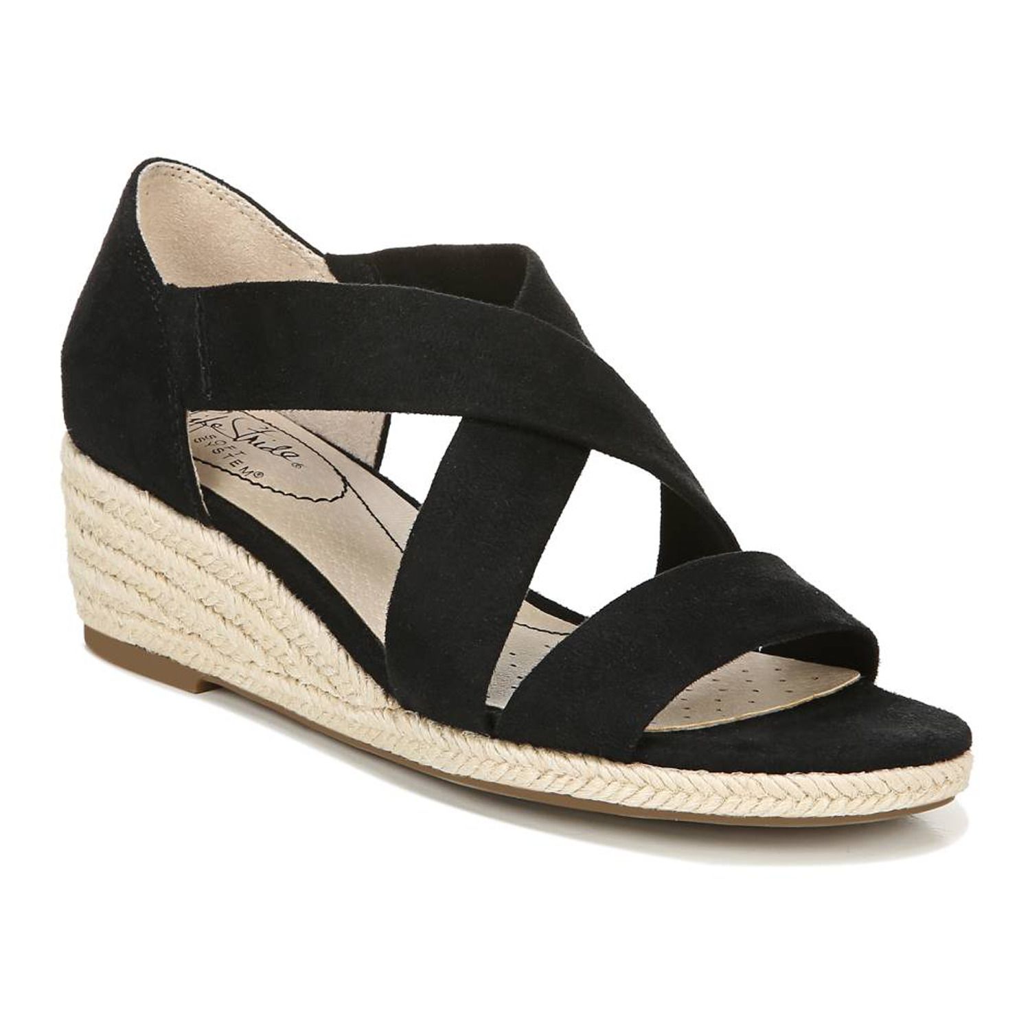 lifestride black sandals