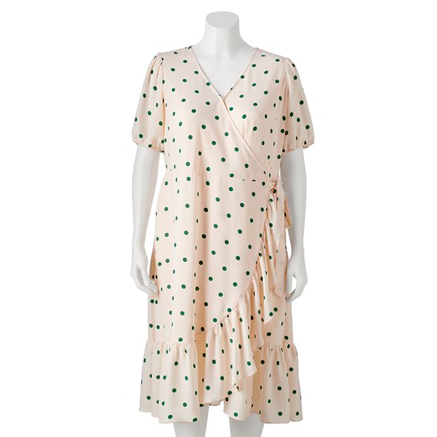 Women's LC Lauren Conrad Puffed Sleeve Midi Wrap Dress